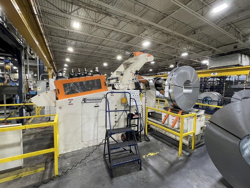 40,000 lbs. x 36&quot; Feed Lease High Strength Steel Coil Feed Line, Year 2015