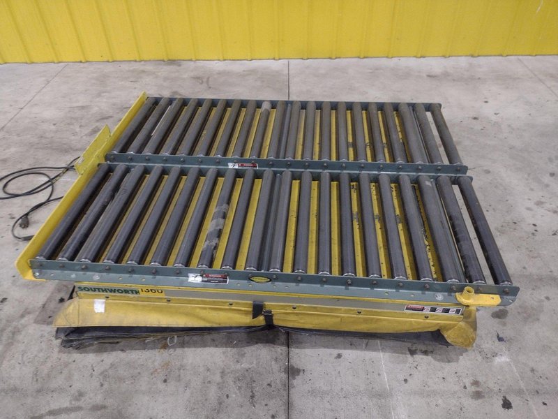 60&quot; X 48&quot; X 3500 LB SOUTHWORTH MODEL #LS4-36 DOUBLE ROLLER TOP LIFT TABLE, 110V SINGLE PHASE: STOCK #20927
