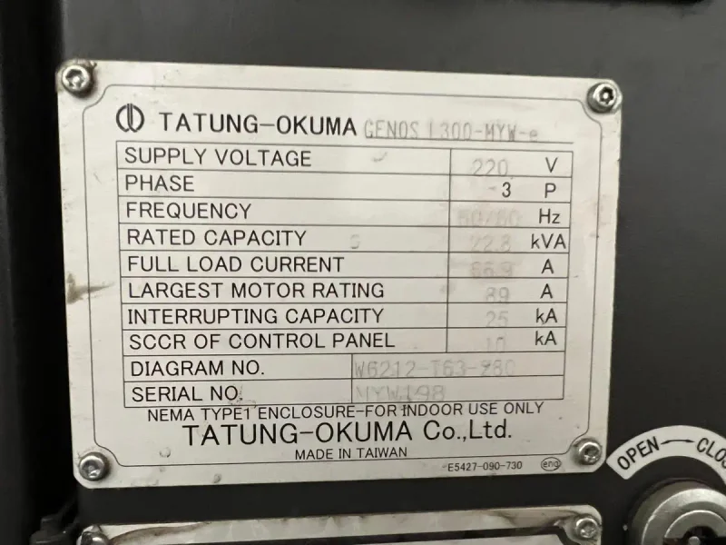 2018 OKUMA GENOS L300-MYW-E | Lathes, CNC (3-Axis or More)