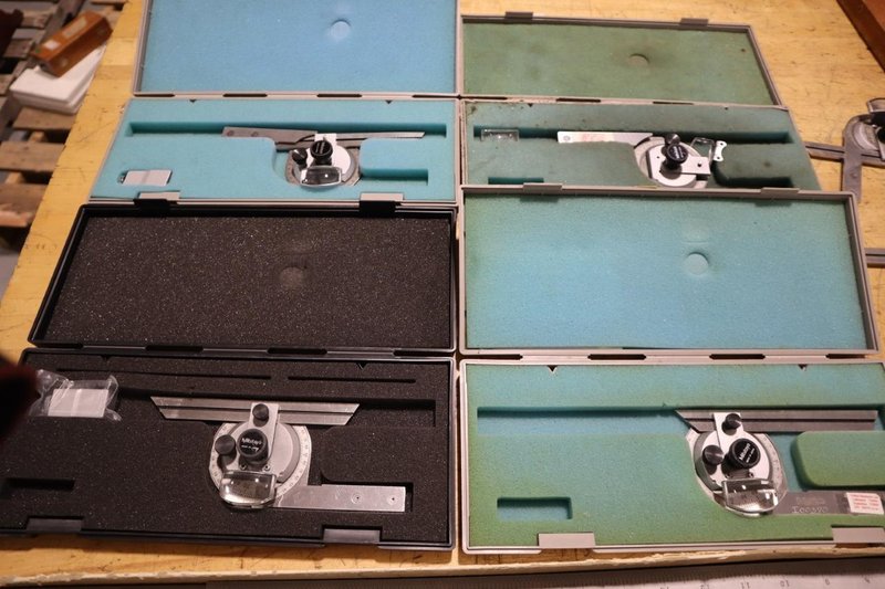 Mitutoyo Protractors, Starrett Square, Straight Edge Scales- Auction Item