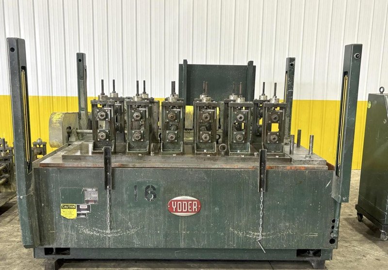 6 STAND X 2" YODER Q-150 U JOINT DRIVE-RAFTED ROLLFORMER, W/ 7 RAFTS &amp; 42 STANDS. STOCK # 0771226