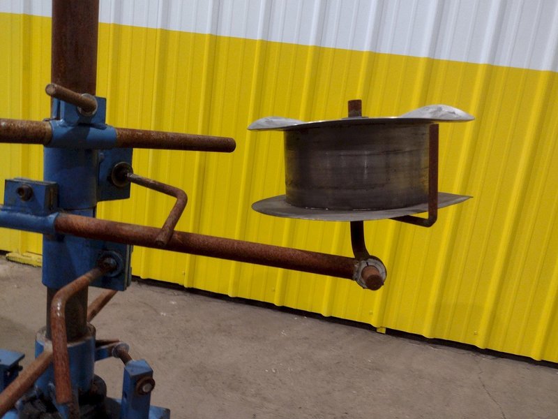 5,500 LBS X 48" AWC (ACCRA-WIRE CONTROLS) MODEL #F-200AF HORIZONTAL PALLET TYPE POWERED DE-COILER REEL: STOCK #19265