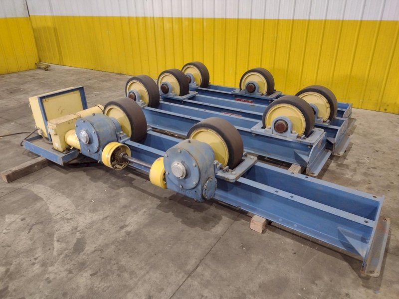 40 TON (80,000 LBS) x 15' WEBB MODEL R-500 POWERED TANK TURNING ROLLS; 1 DRIVE &amp; 3 IDLERS: STOCK #23747