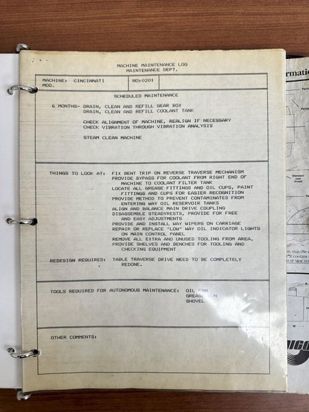 24" SWING x 372" LONG (31' CAPACITY) CINCINNATI CYLINDRICAL GRINDER / POLISHING MACHINE: YOBRO #24067