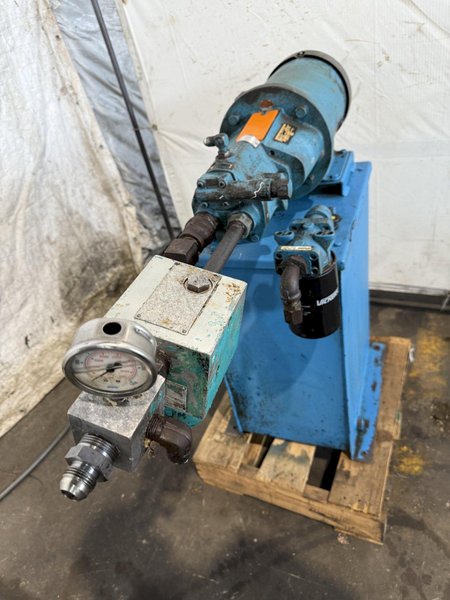 5,000 PSI HYDRAULIC PUMP UNIT W/ BALDOR MOTOR. STOCK # 1003325.