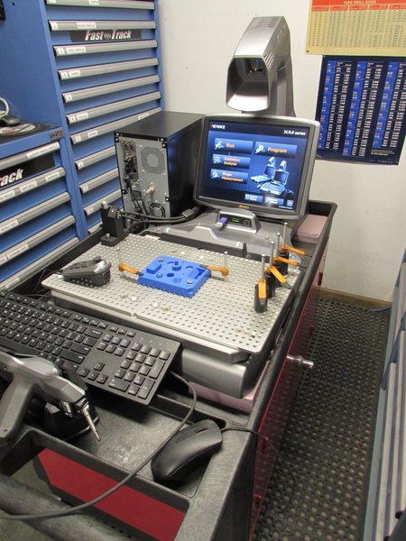 Keyence XM-M1200 Coordinate Measuring System with XM-P1000 Probe, XM-1600 Handheld Controller, XM-S1200 Base and Movable Stage, Software, XM-C1000 Computer Unit and  Monitor Screen