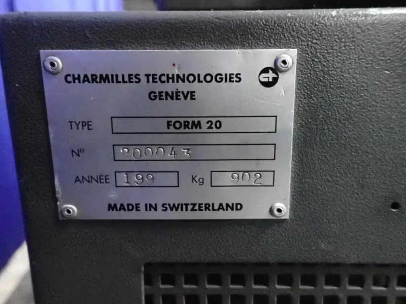 CHARMILLES TECHNOLOGIES 3 KVA CNC ELECTRICAL DISCHARGE MACHINE  -  FORM 20