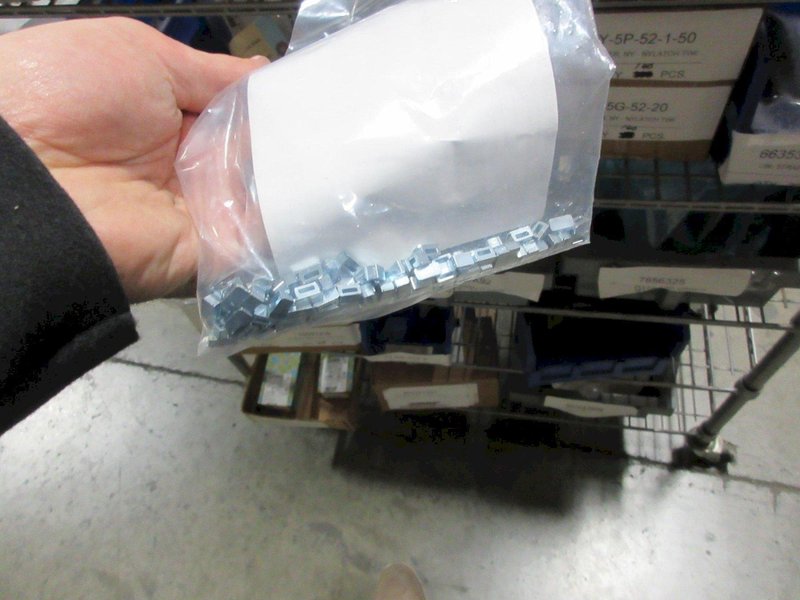 Rolling Wire Shelf with Contents of Assorted Hardware and Fasteners- Auction Item