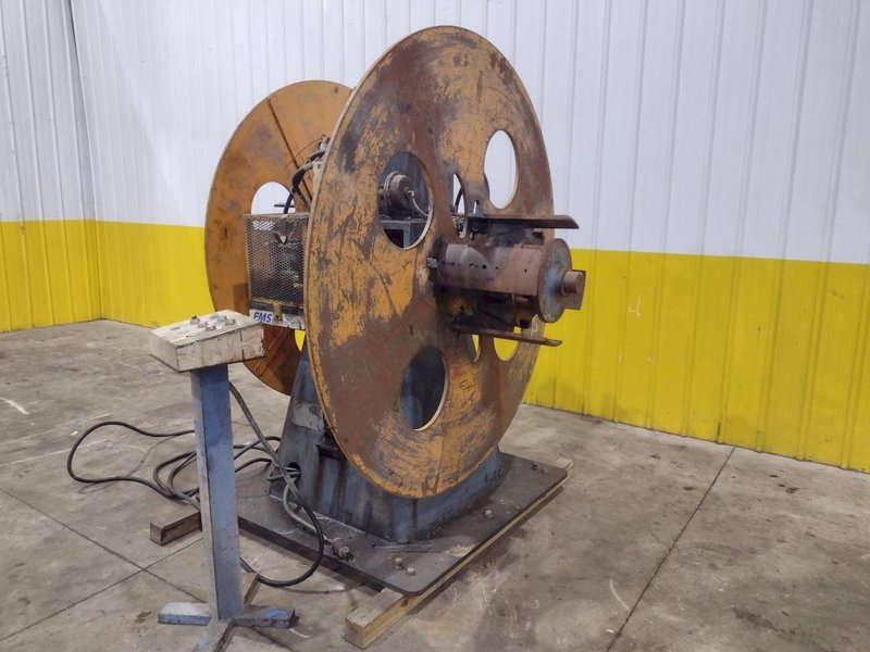 10,000 LBS FMS (FREEDOM MILL SYSTEMS) MODEL #UCD-550 DOUBLE END UNCOILER / COIL REEL: YOBRO #24900