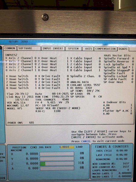Haas VF-5B/40 CNC VMC, 2009 – Haas Rotary Indexer