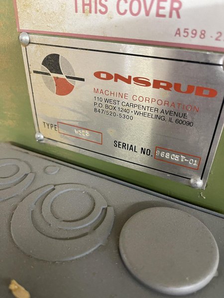 Onsrud type w525 overarm router s/n 968057-01