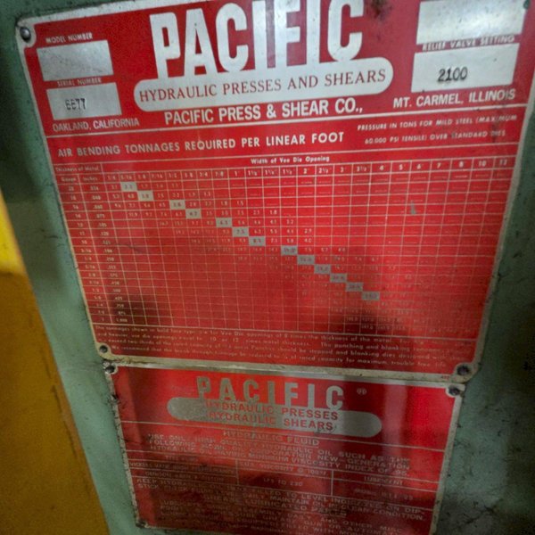 1976 Pacific K300-16 Hydraulic Press Brake (#5832)