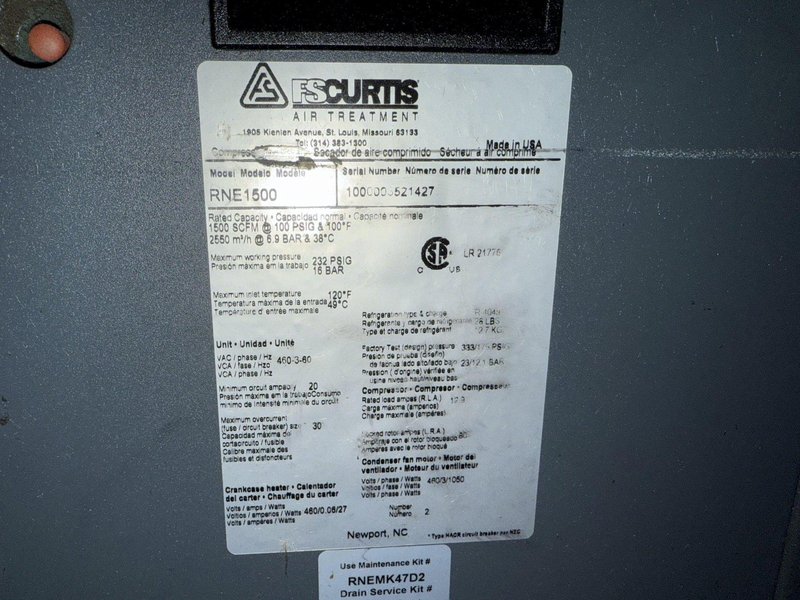 CURTIS MODEL RNE-1500 AIR DRYER