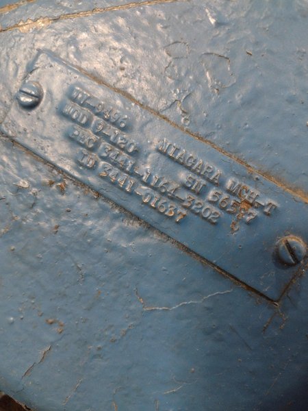 10' X 1/4" NIAGARA 9X120 BENDING PLATE ROLL. STOCK # 0662225