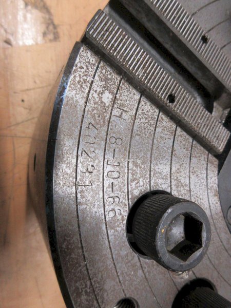 MMK 10 " 3 Jaw Power Lathe Chuck HA8-10-66, A2-8 Mounting with Center Plug and Mounting Bolts- Auction Item