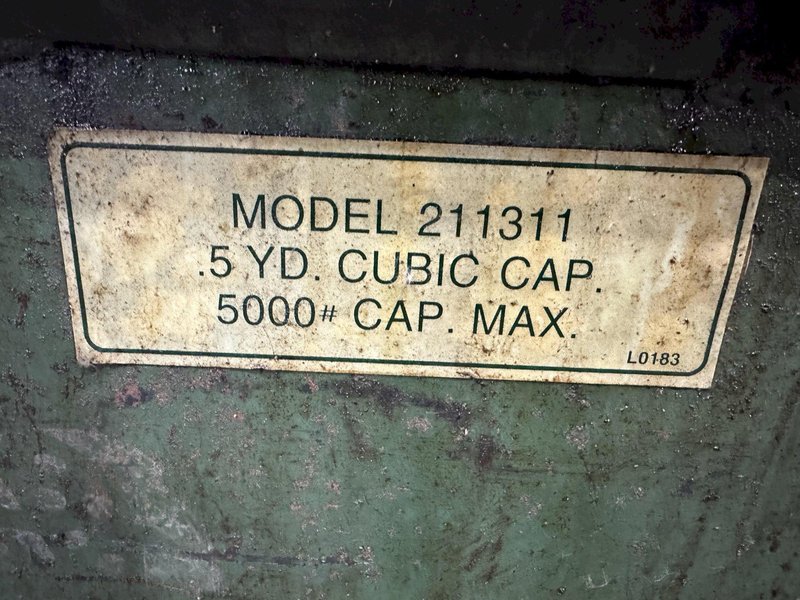 1/2 YARD (46" x 36" x 30") X 5000 LBS AMERICAN PORTABLE DUMP HOPPER ON CASTERS: STOCK 20071