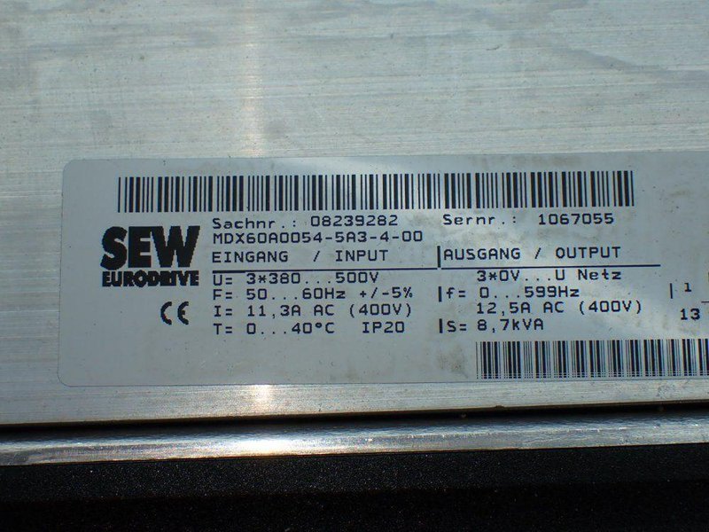 SEW EURODRIVE INVERTER DRIVE  -  MDX61B0055-5A3-4-0T