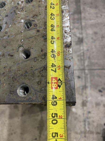 49.5" X 41.25" X 19" DRILLED AND TAPPED ANGLE PLATE EXTENSION: STOCK #22133