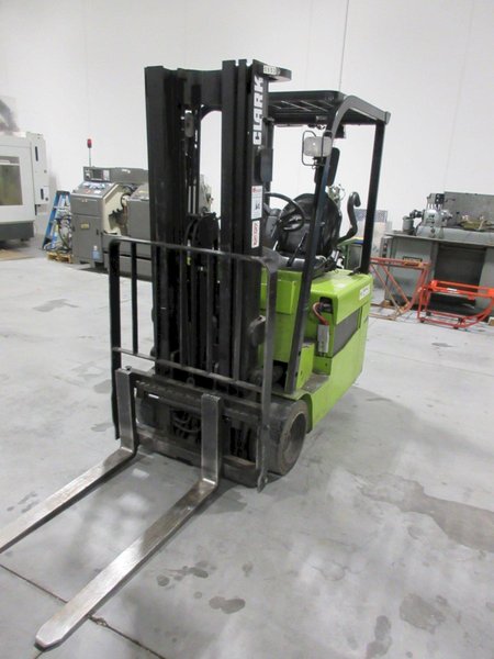 Clark Model TMX20 Electric Forklift 3700 lb Capacity, Charger- Auction Item