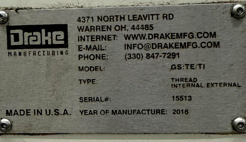 2015 DRAKE CNC MODEL #GS: TE/TI 650 PH THREAD GRINDER: YOBRO #24062