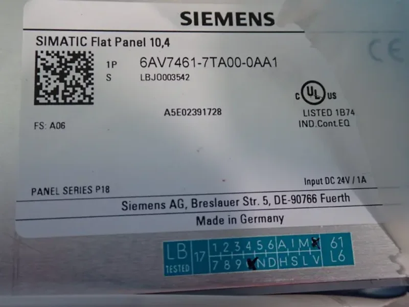 Siemens 1 A Flat Panel - 6av7461-7ta00-0aa1