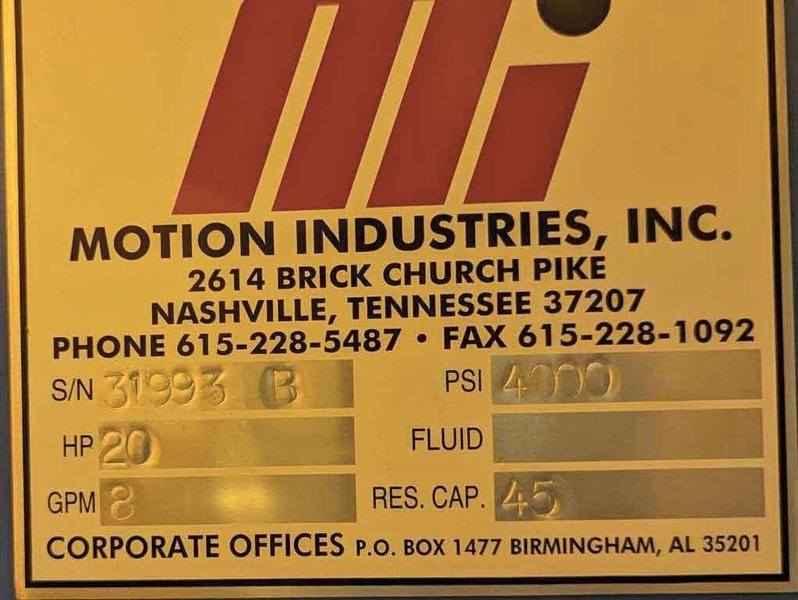 Hydraulic Power Unit, 20 HP