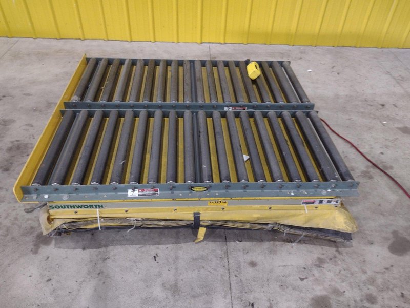 5' X 21" 3500 LB SOUTHWORTH DOUBLE ROLLER TOP LIFT TABLE: STOCK #20922
