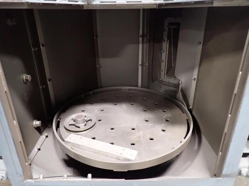 Gibson 36″ TAB Rotary Table Shot Blast Machine, 2014 – 5 HP VFD Wheel, with Dust Collector