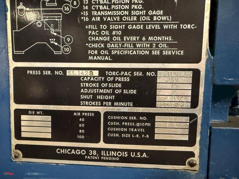 22 TON CLEARING PRESS: YOBRO #24688