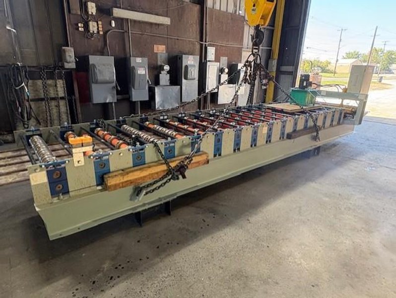 36&quot; TUFF RIB 1.5 SERIES 16 STAND AG PANEL ROLL FORMER LINE WITH PRECUT TRIM BLANK OPTION AND 10,000LBS MANUAL UNCOILER STOCK# 4163
