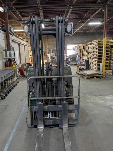 3,000 lbs. Mitsubishi FBC15 Electric Counterbalanced Forklift, 2017- 201″ Height, Battery, 4520 Hours