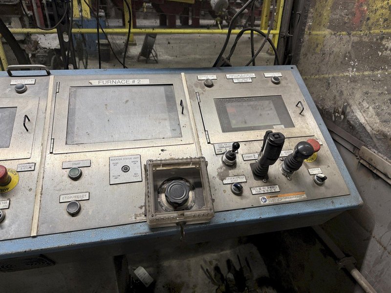 2021 Inductotherm melt system with 2- traveling charge feeders with scales, Inductotherm type 3000 DT-2 ACF-2 3000 kw power supply rated at 300 h. s/n 21H-381478-246-11 interconnecting buss and cables, 2- 4metric steel shell furnaces with stands, hydraulic system , water system with twin 50hp pumps, 2021 Emsco model Hypro 25 stainless steel heat exchanger , related piping, controls, remote operators stand, related controls, lining pushout, Sonmez incoming power transformer type HTYAA3KH-326623 s/n 15729 rated at 3260-4025 KVA, 12,470 volt primary volts, 2x575 secondary volts, spare incoming transformer same as above s/n 15364