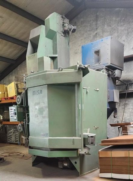 2003 Goff model 60TB 60" tablast cleaning machine s/n 03651-50-6555 with shot return system and dust collector