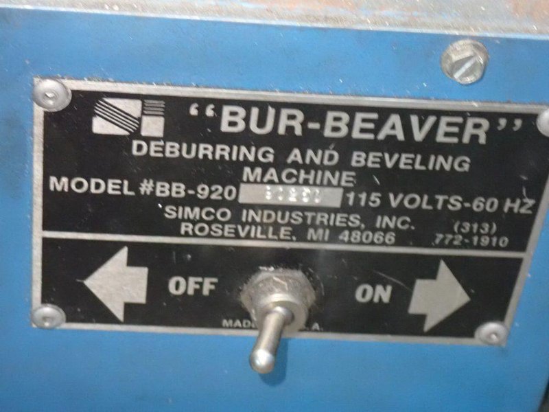 SIMCO INDUSTRIES BUR-BEAVER DEBURRING &amp; BEVELING MACHINE  -  BB-920