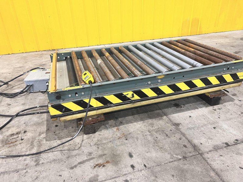 3500 LB X 60" X 36" SOUTHWORTH MODEL #4428610 HYDRAULIC SCISSOR LIFT TABLE WITH ROLLER TOP: STOCK #20935