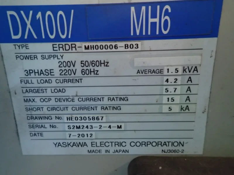 YASKAWA MOTOMAN ROBOT  -  MH6