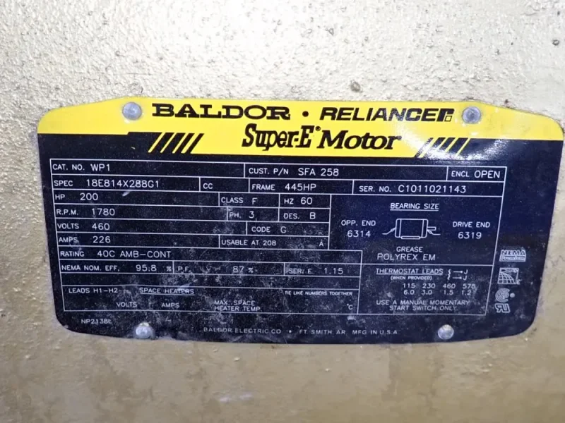 BALDOR 200 HP MOTOR  -  WP1