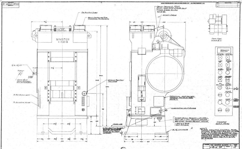 1500 TON MINSTER KNUCKLE JOINT PRESS WITH 12" STROKE: YOBRO #25128