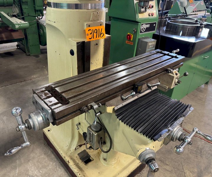 Chevalier Vertical Mill FM-3VS, 3 HP, V-Speed, 9&quot; x 42&quot; P.F. Tbl., DRO