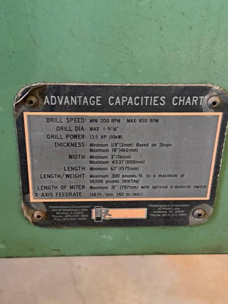 Peddinghaus PCD1100 CNC Beam Drill, 2007 – Conveyor