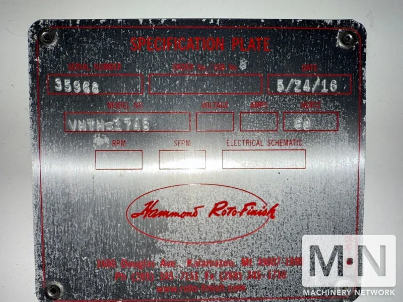 Hammond/CLM Vibetech VHTH -1748 Tub Type Vibratory Finisher