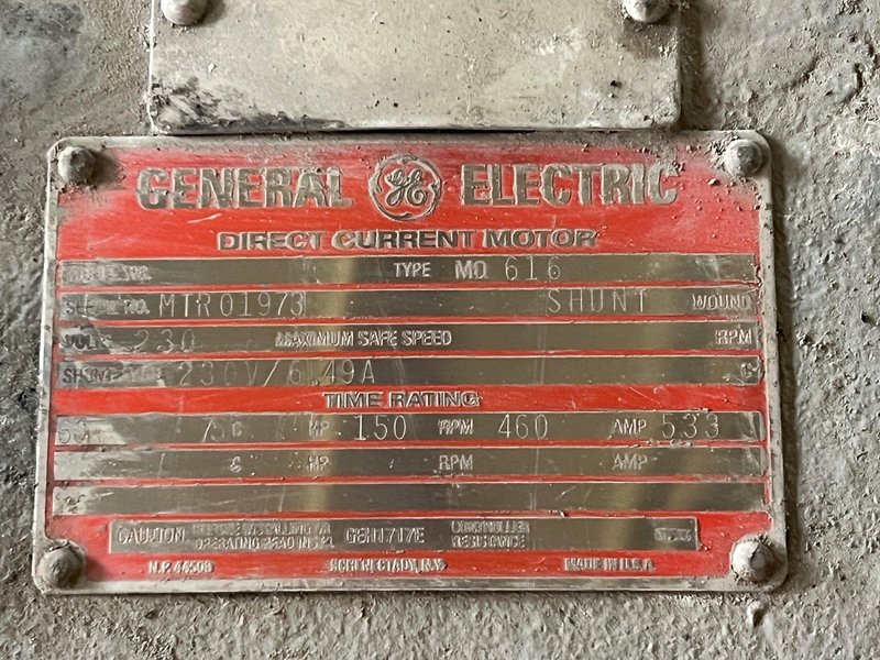 150hp 230Volt GENERAL ELECTRIC DC MOTOR STOCK#  4169