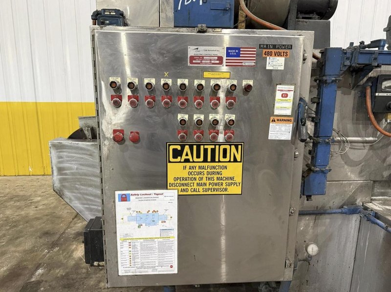 24" WIDE BELT CAE RANSOHOFF 4-STAGE STAINLESS STEEL BELT CONVEYOR PARTS WASHER &amp; RUST INHIBITOR. STOCK # 0545226