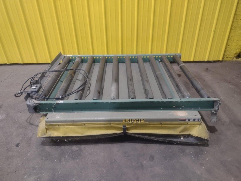 4000 LBS X 60" X 30" SOUTHWORTH MODEL #LS4-36 HYDRAULIC SCISSOR LIFT TABLE WITH ROLLER TOP, 110 VOLT: STOCK #20917