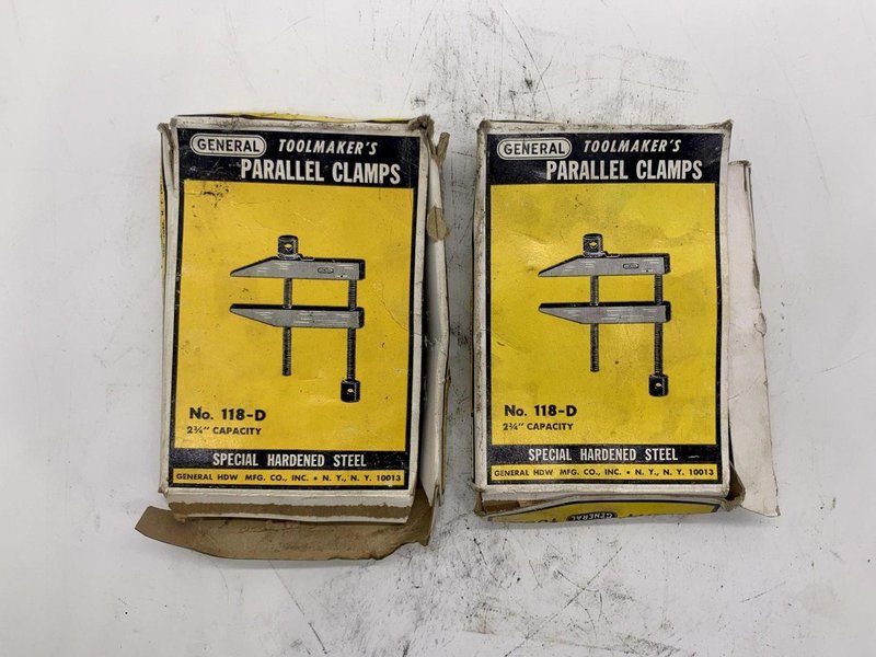 2-3/4” GENERAL TOOLMAKERS PARALLEL CLAMPS NO 118-D [MATCHING PAIR] STOCK #15490