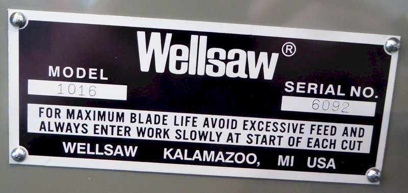 10" x 16" Wellsaw Horizontal Band Saw 1016, 1" Blade, Wet, 2 HP, New, In Stock