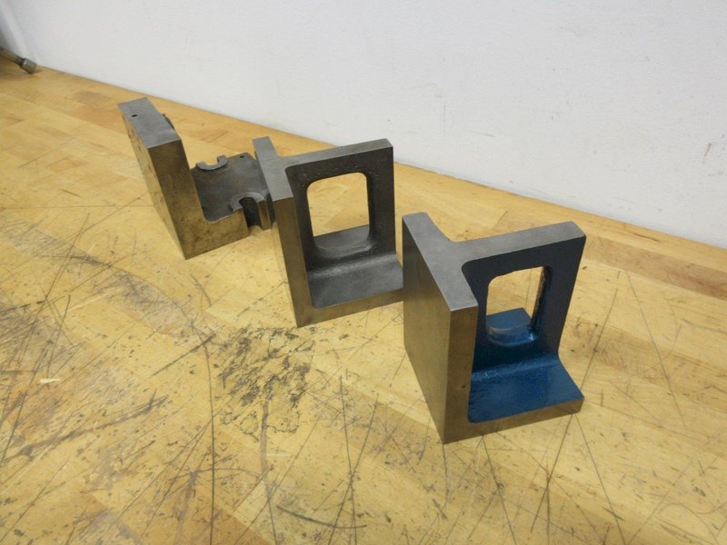Cast Iron Angle Plates (3pcs), (1) 4.125" x 4.125" x 5", (1) 4" x 3.75" x 5", (1) 4.875" x 4.875" x 4.875"- Auction Item