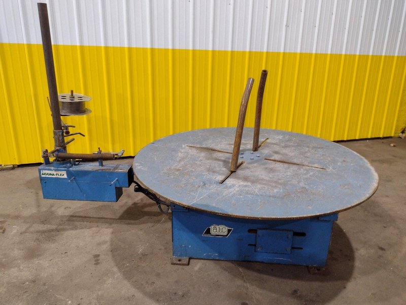 5,500 LBS X 48" AWC (ACCRA-WIRE CONTROLS) MODEL #F-200AF HORIZONTAL PALLET TYPE POWERED DE-COILER REEL: STOCK #19267