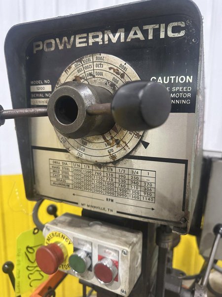 20&quot; POWERMATIC MODEL #1200 VERTICAL SINGLE SPINDLE DRILL PRESS: YOBRO #23859