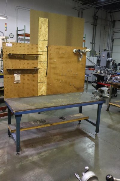 Workbench with Wilton 6.5" Bench Vise, Pegboard, Lower Shelf- Auction Item